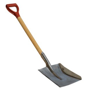 Wood handle spade