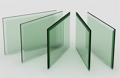Green colour coated glass